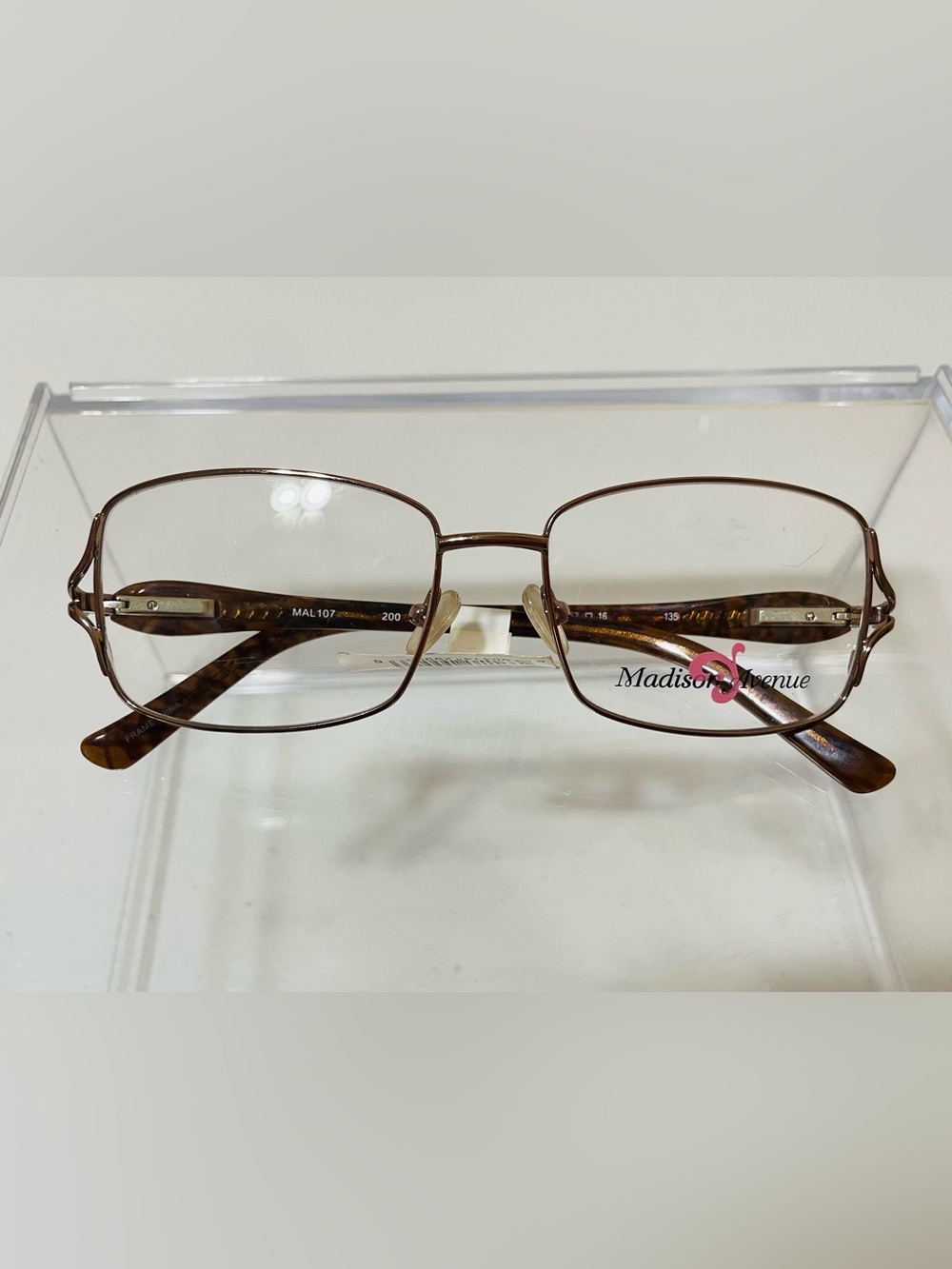Madison  Avenue Women's Square Prescription FrameMAL 107, 52-16-135, NWT